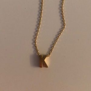 small gold initial necklace